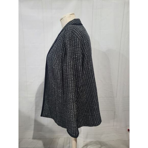 Maggie Barnes SZ 20W Suit Jacket Open Front Tweed Black White NEW Business - Picture 6 of 10